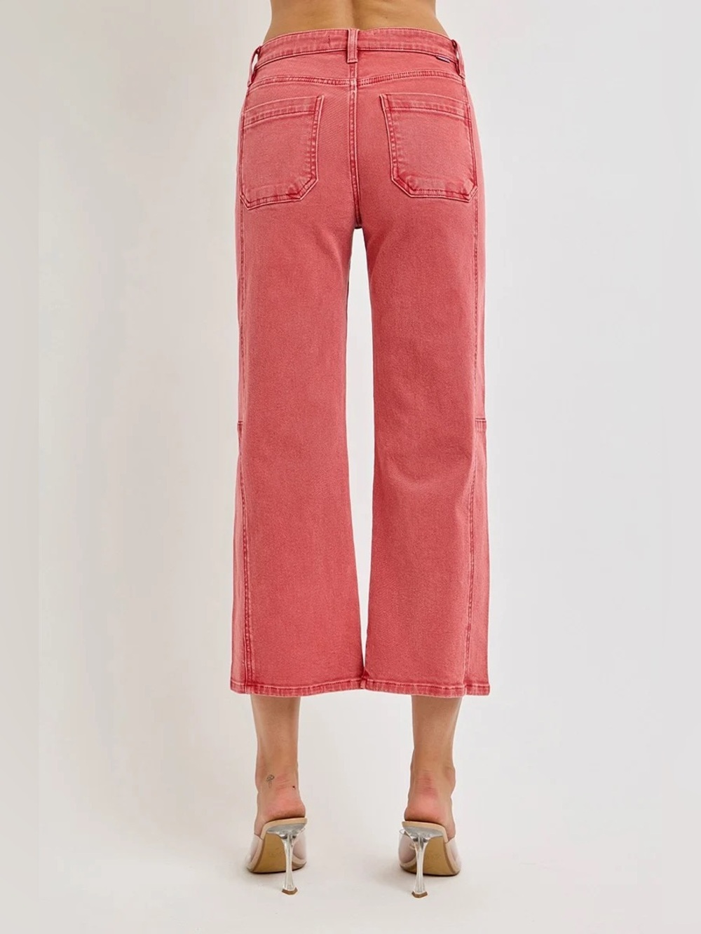 NWT Risen Cropped Wide Leg Barrel Jeans High Rise - Picture 3 of 7